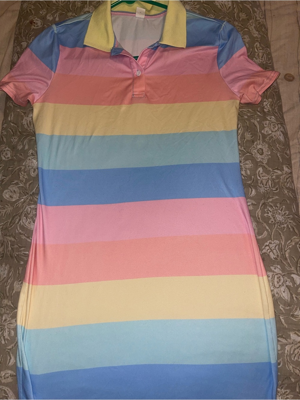 SHEIN Pastel Blue and Pink Striped Polo dress
